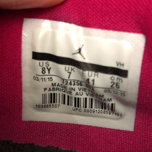 NIKE JORDAN ECLIPSE FUCHSIA TRAINERS RUNNING SNEAKERS MENS SIZE 8Y - Picture 6 of 16